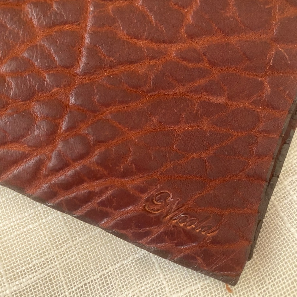 Natural finished, handmade genuine brown leather clutch - Picture 4 of 6